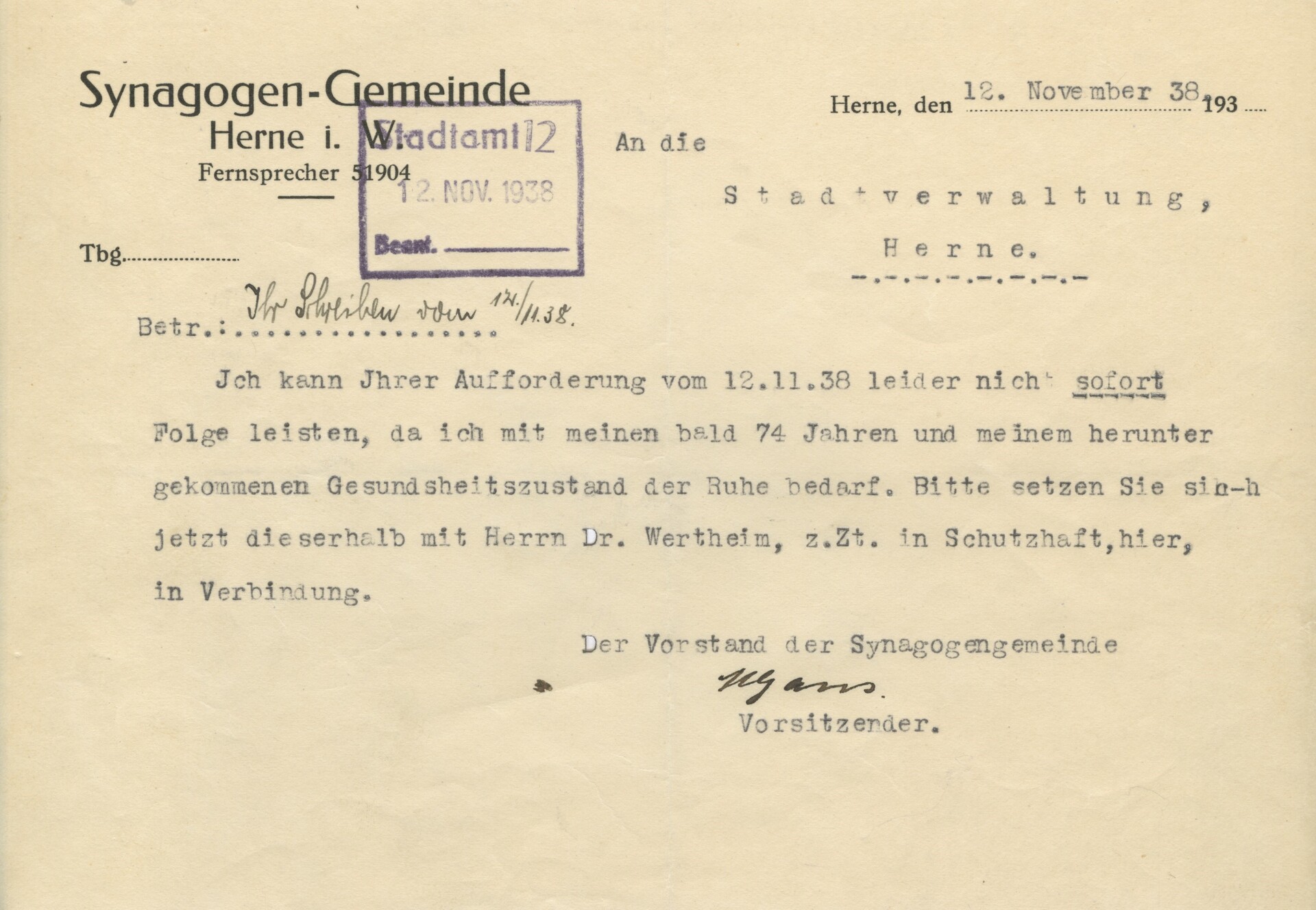 Folie 4 Schreiben der Synagogengemeinde über die Räumung 1938.jpg
