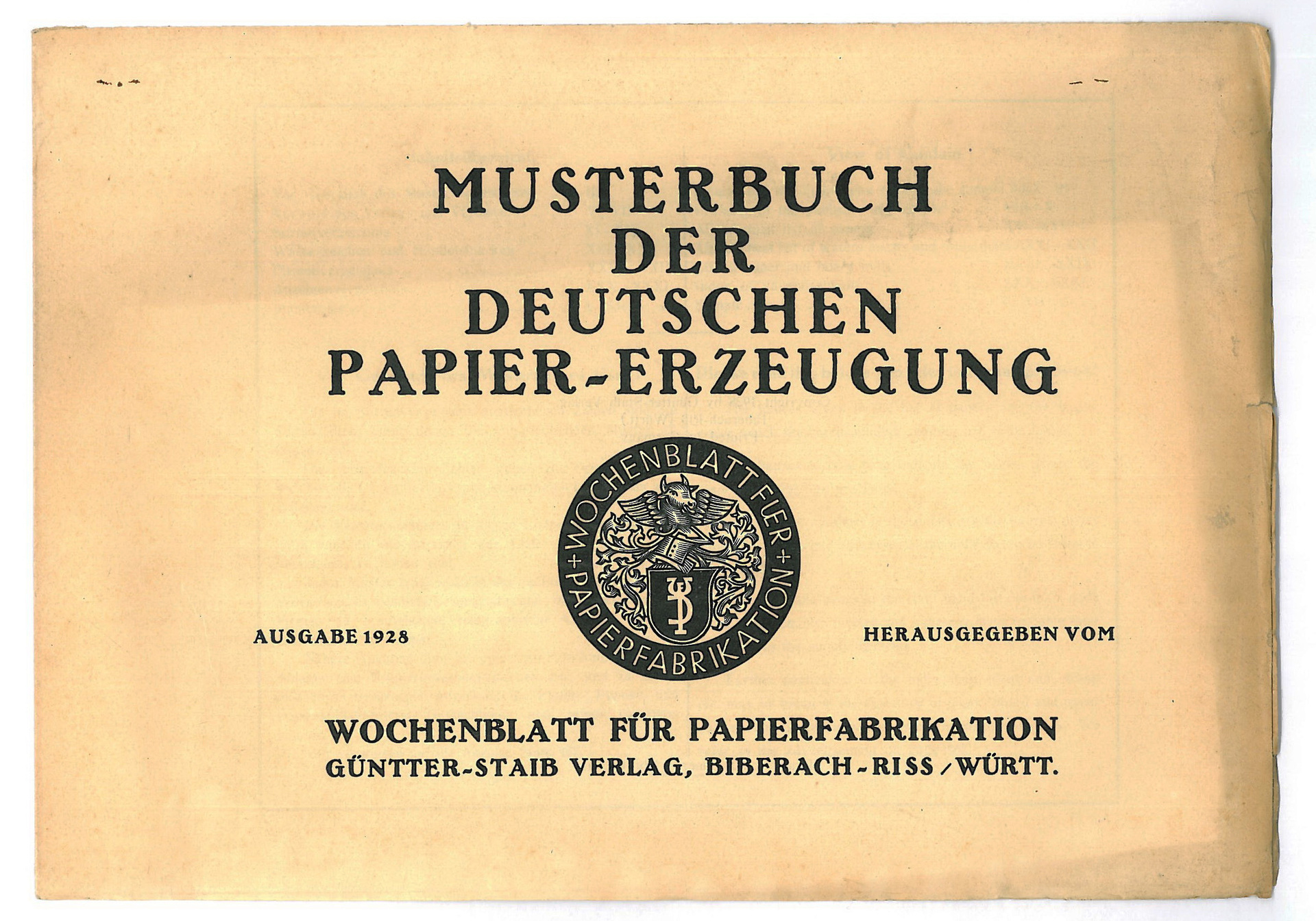 Musterbuch der deutschen Papier-Erzeugung