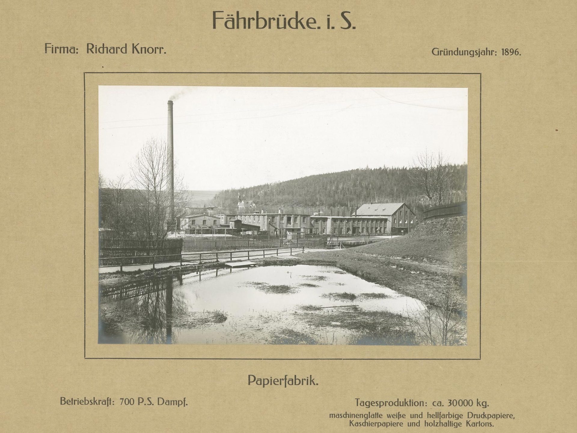 Papierfabrik Richard Knorr, Fährbrücke in Sachsen