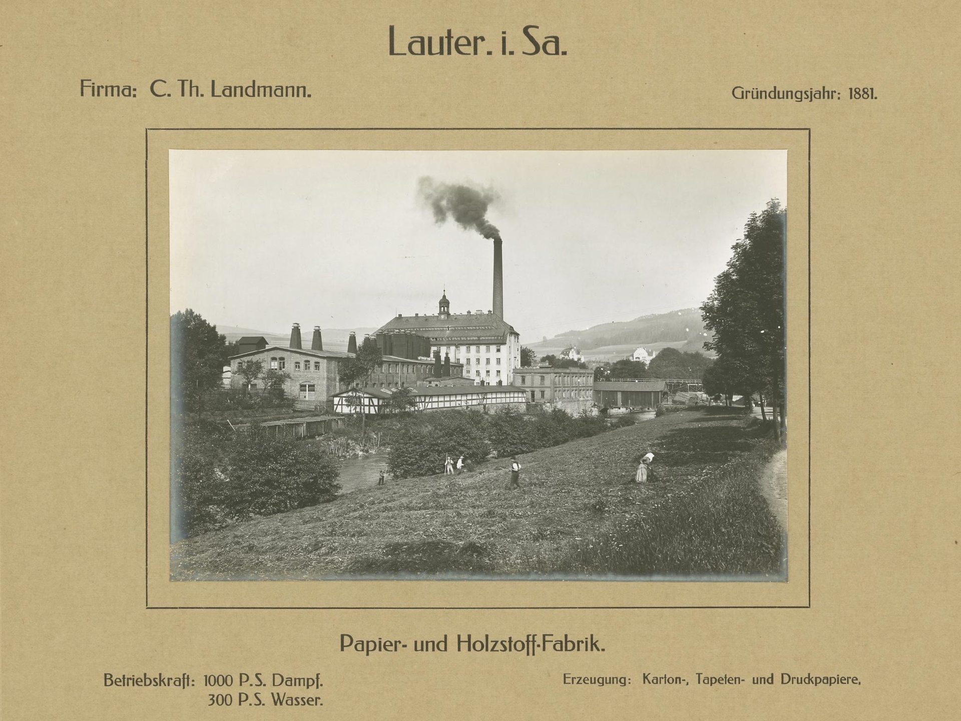 Papier- und Holzstoff-Fabrik C. Th. Landmann, Lauter i. Sa.