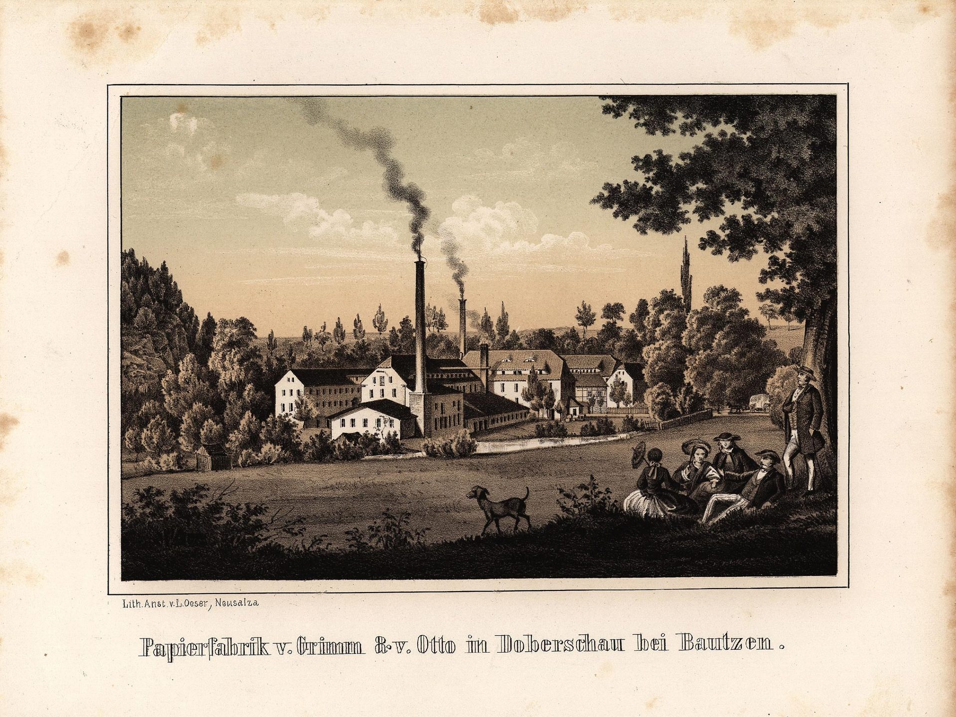 Papierfabrik v. Grimm &amp; v. Otto in Doberschau bei Bautzen
