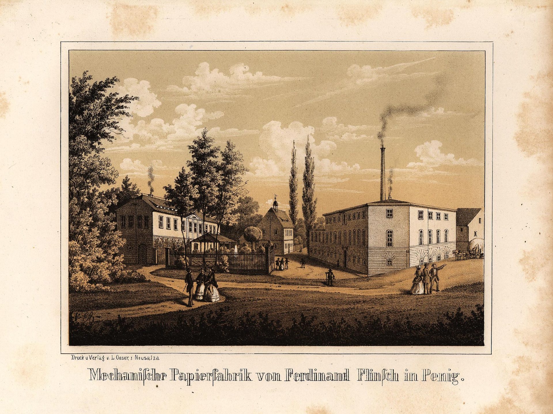 Mechanische Papierfabrik von Ferdinand Flinsch in Penig