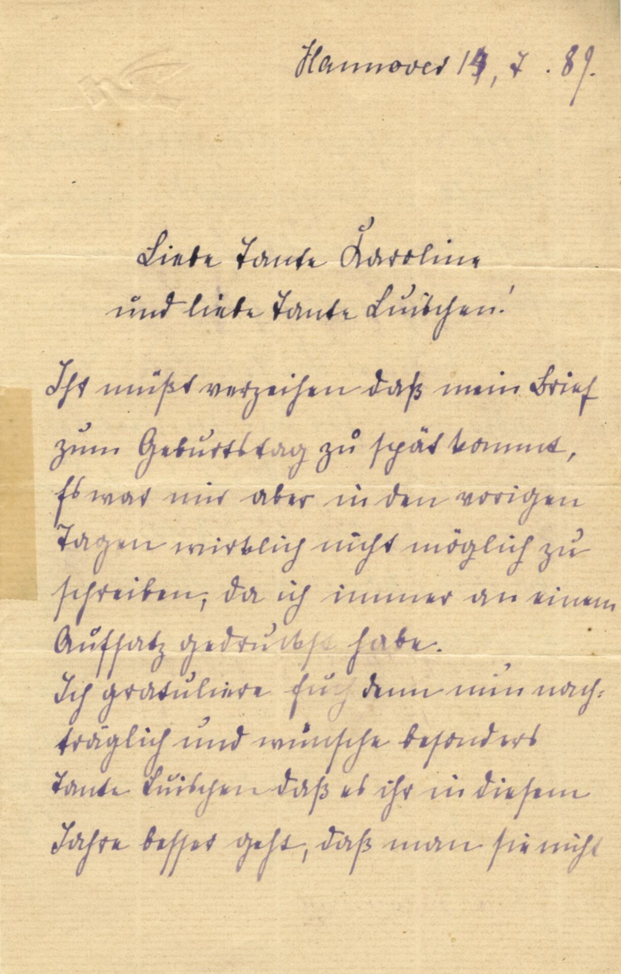 HAB Sam v Bodelschwingh, Julia, 1_Brief 19 Juli 1889_Seite 1.jpg