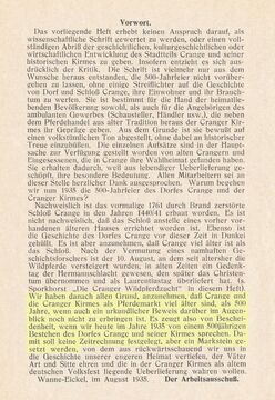 Festschrift '500 Jahre Dorf Crange und Cranger Kirmes', Vorwort, 1935.jpg