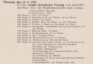 Festschrift '500 Jahre Dorf Crange und Cranger Kirmes', Großer historischer Festzug, 1935.jpg