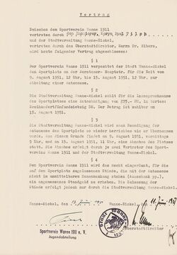 Automesse Wanne-Eickel, Vertrag mit dem Sportverein Wanne 11, 1951.jpg