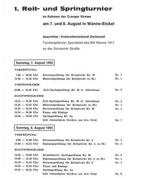 Programm des 1. Reit- und Springturniers im Rahmen der Cranger Kirmes 1965.jpg
