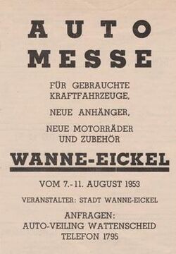 Werbung für die Automesse Wanne-Eickel, Kraftfahrzeug-Anzeiger Krefeld, 01.08.1953.jpg