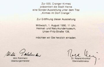 Einladung zurr Sonderausstellung 'Kirmes im Dorf Crange', 1990.jpg