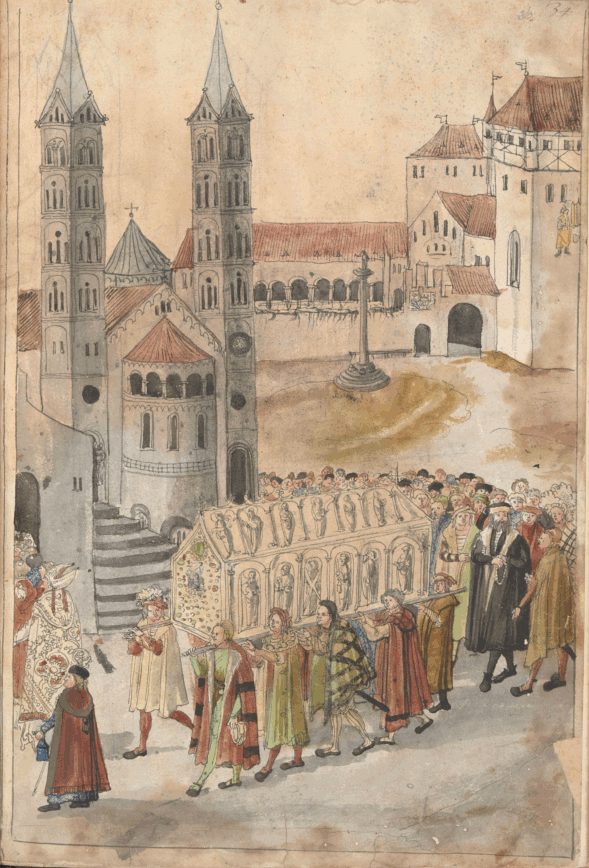 Reliquienprozession in Bamberg, Bamberger Heiltumsbuch.gif