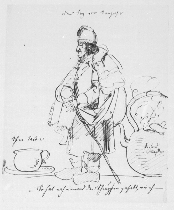 Jacob Grimm als Schnupfenpatient, Ludwig Emil Grimm