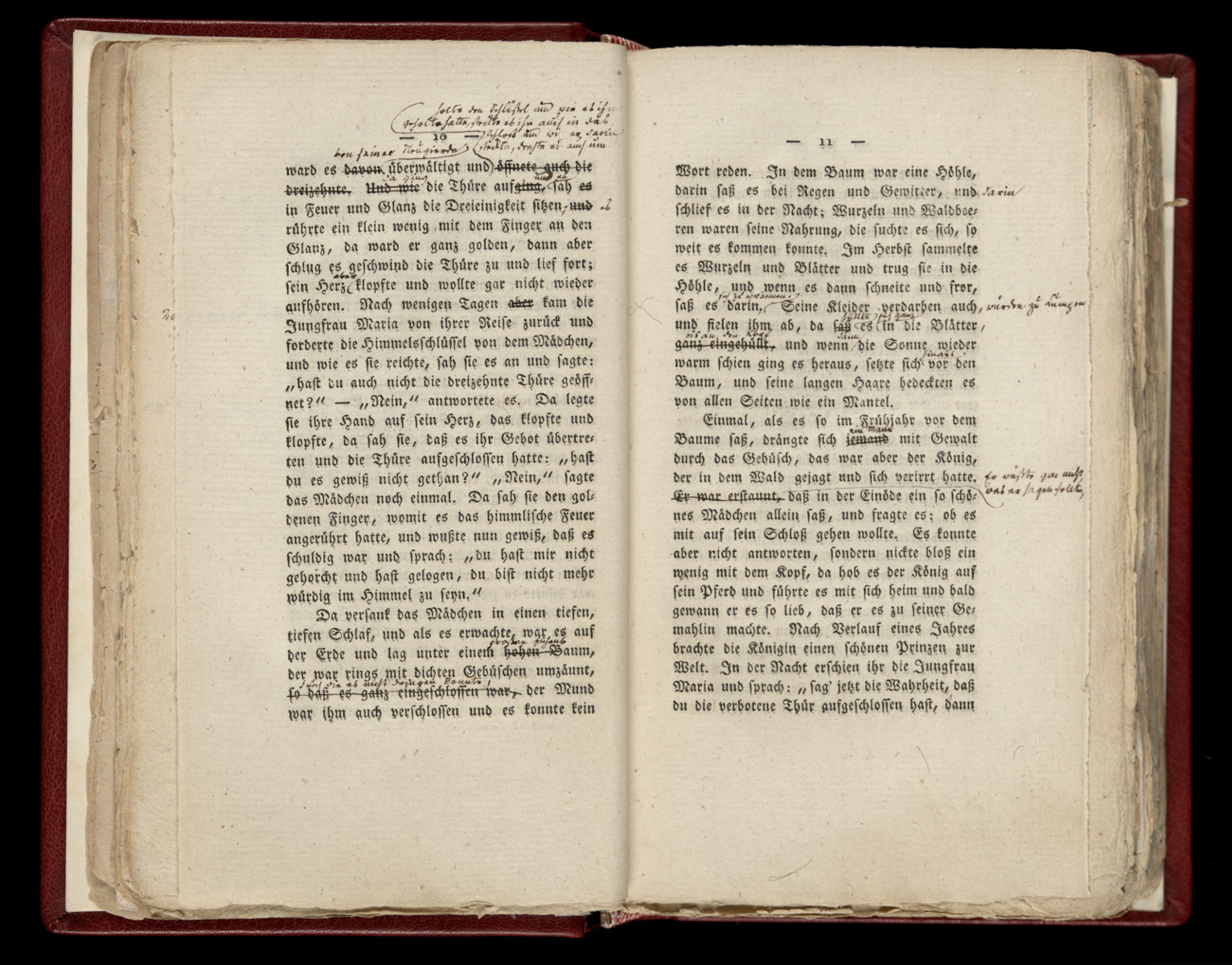 Kinder- und Haus-Märchen. Handexemplare der Brüder Grimm, 1812 (Ausschnitt: KHM 3 Marienkind)