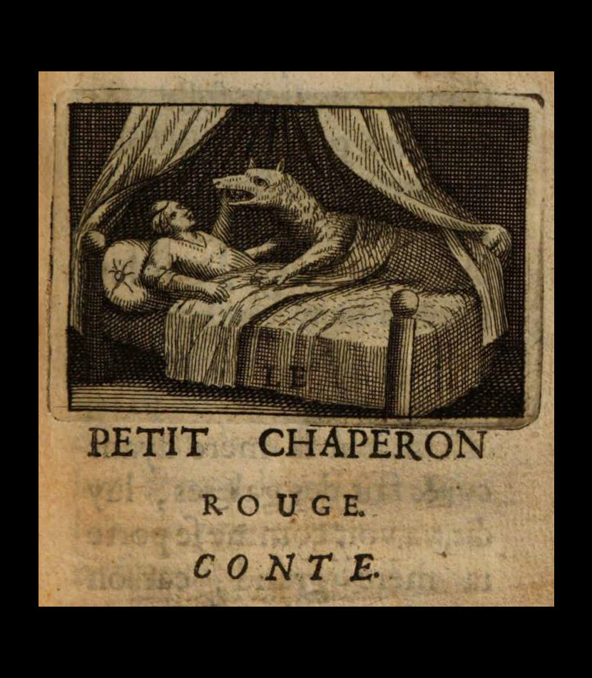 Illustration &quot;Rotkäppchen&quot; aus Charles Perraults &quot;Histoires ou contes du temps passé. Avec des Moralitez&quot;, Paris 1697.