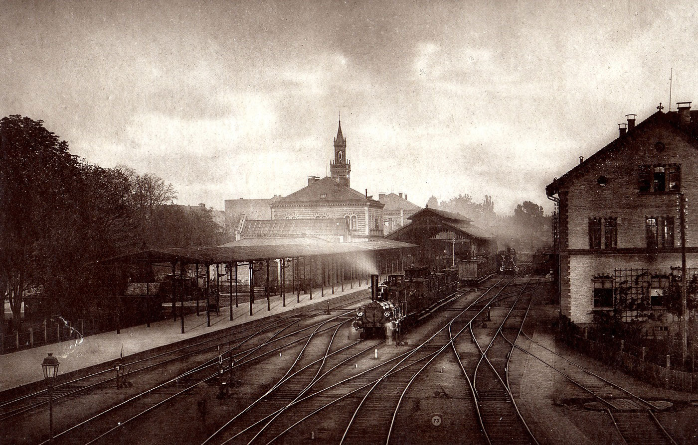 Der erste Karlsruher Bahnhof, um 1900