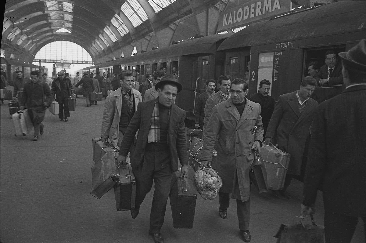 Heimfahrt italienischer Gastarbeiter zu Weihnachten, 1962