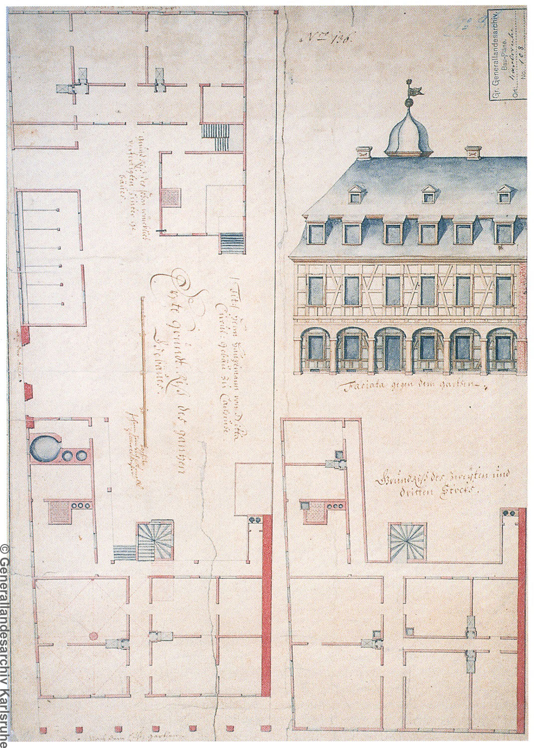 Plan eines Modellhauses von 1717