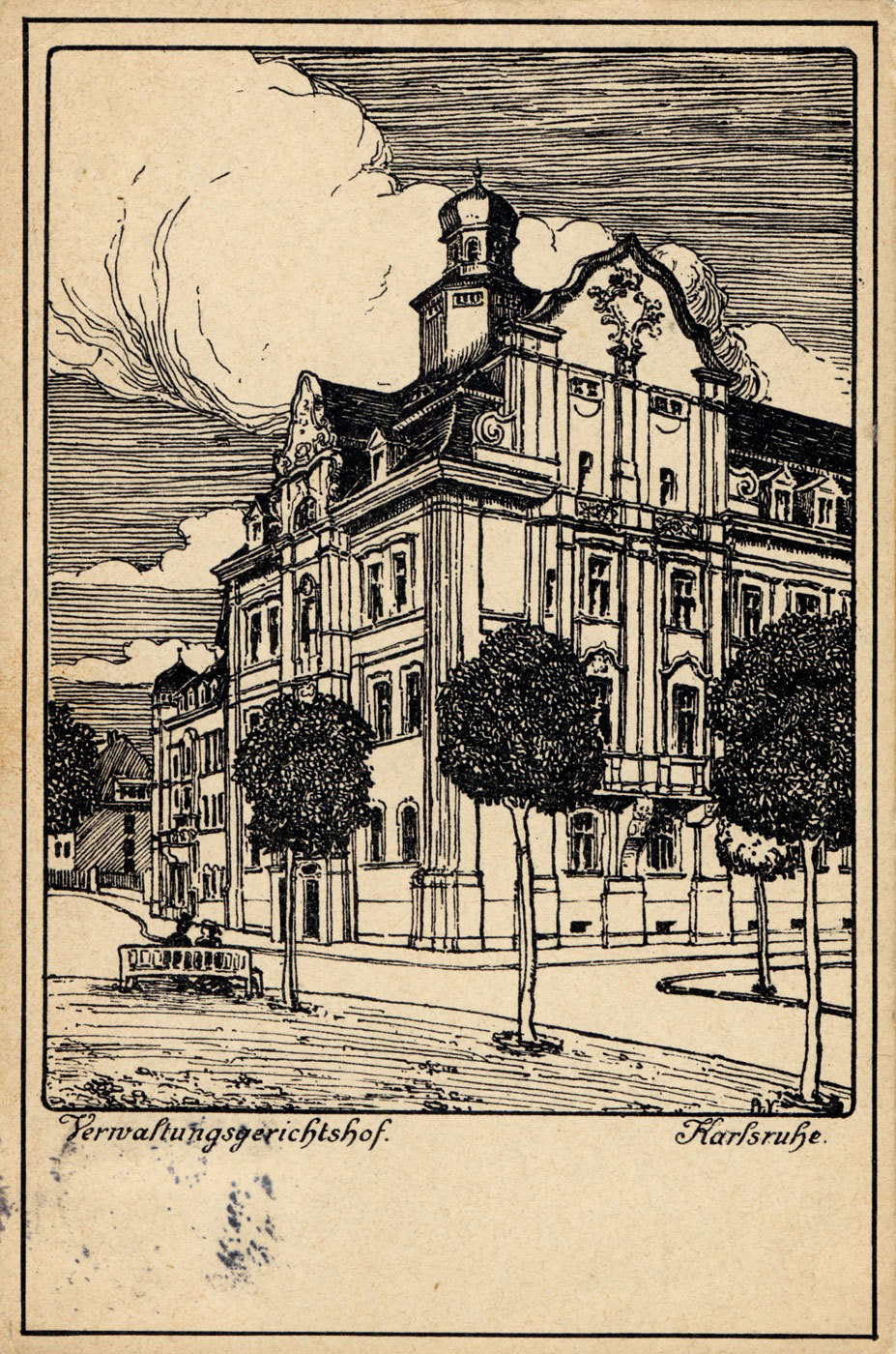 Der Verwaltungsgerichtshof in Karlsruhe im Jahr 1907