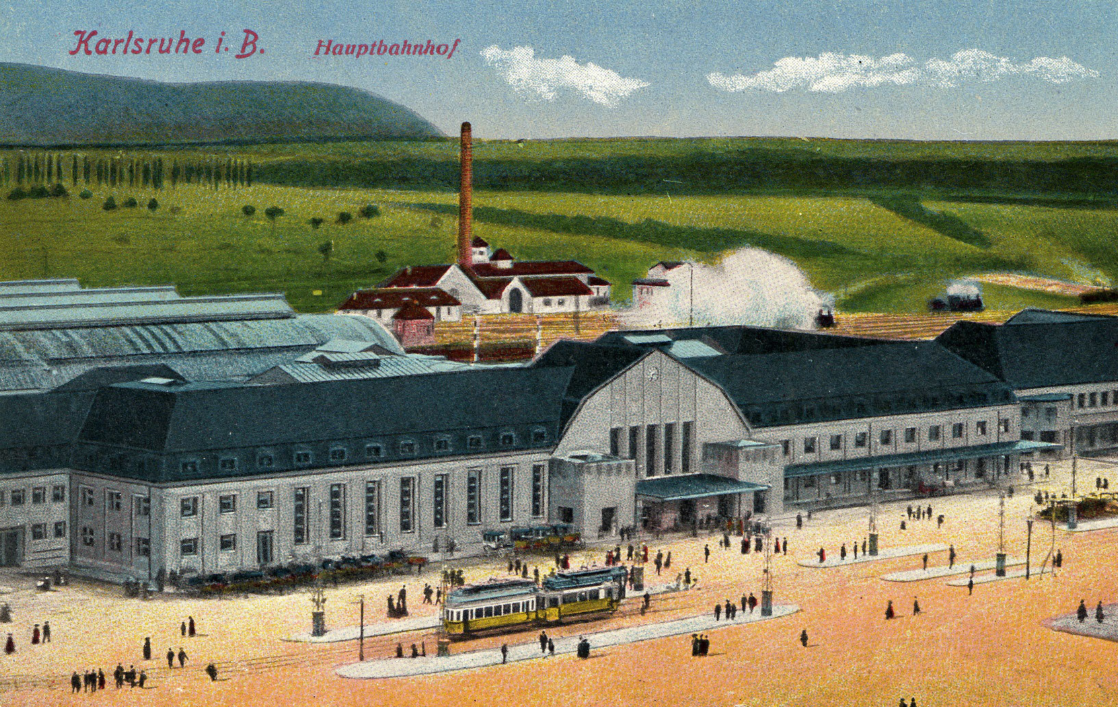 Der neue Karlsruhe Hauptbahnhof, um 1913