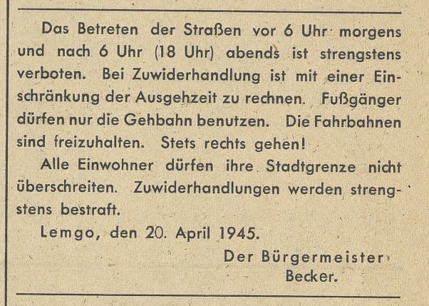 Ausgehsperre, Amtliches Nachrichtenblatt 20.4..jpg Ausgehsperre, Amtliches Nachrichtenblatt 20.4..jpg
