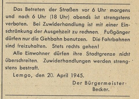 Ausgehsperre, Amtliches Nachrichtenblatt 20.4..jpg