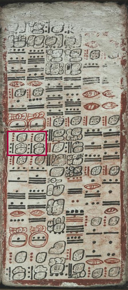 Codex Dresdensis, S. 70: Kalenderrunddatum