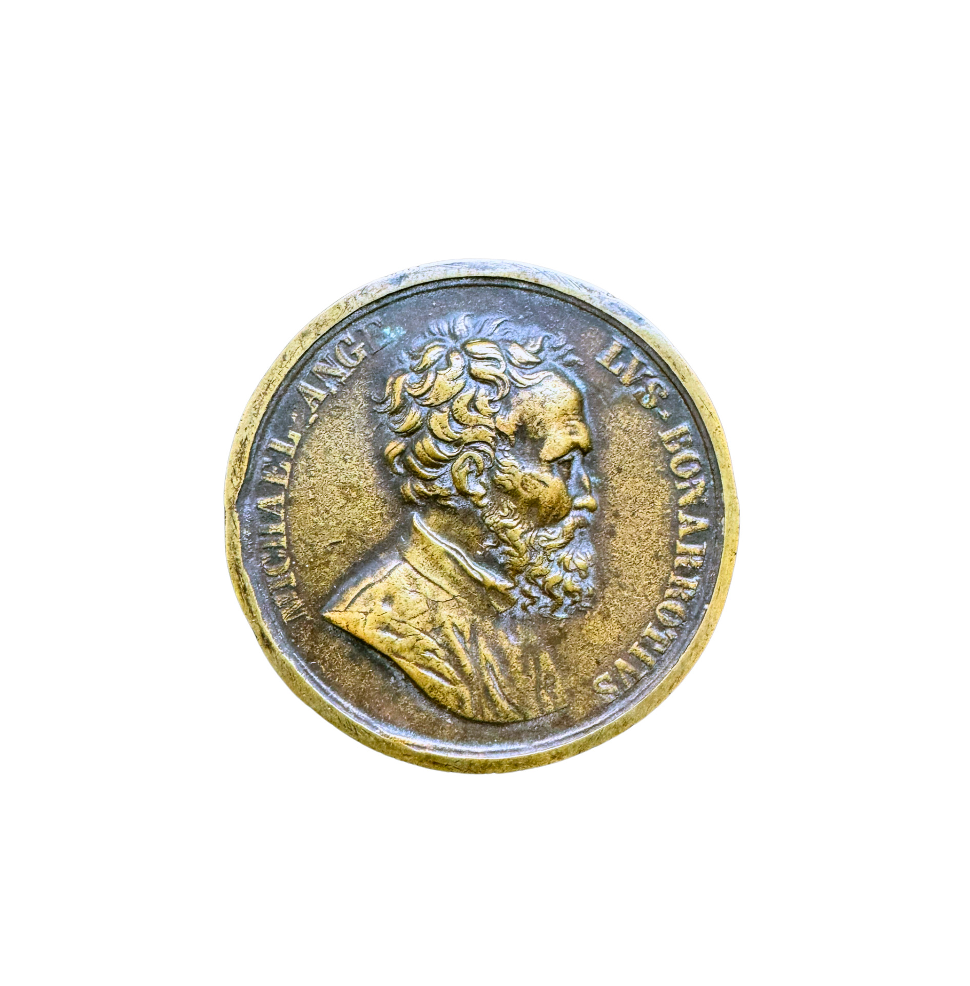 Nach Niccolò Cerbara Bildnismedaille Michelangelos, 19. Jhdt. (nach 1828).png