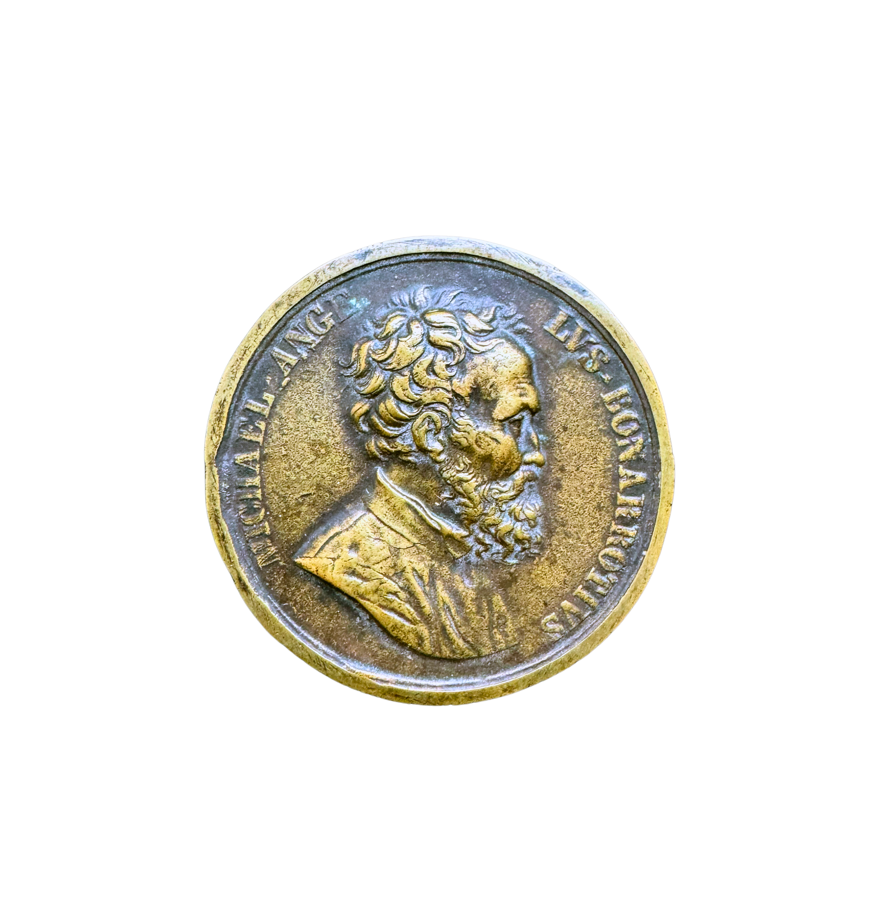 Nach Niccolò Cerbara Bildnismedaille Michelangelos, 19. Jhdt. (nach 1828).png