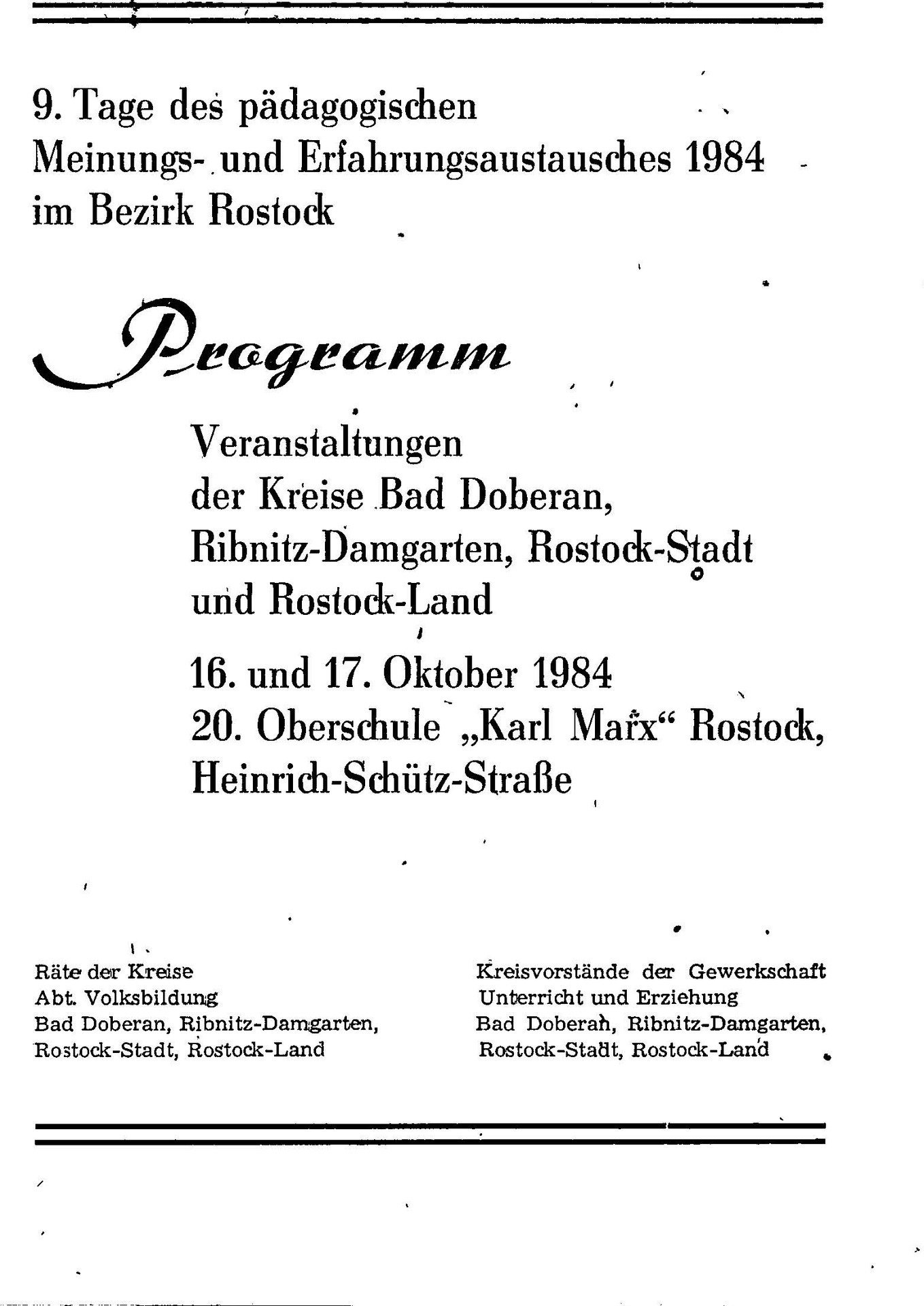 00020_Programm Tages des Pädagogischen Erfahrungsaustauschs Bezirk Rostock_1984_Seite_1.png