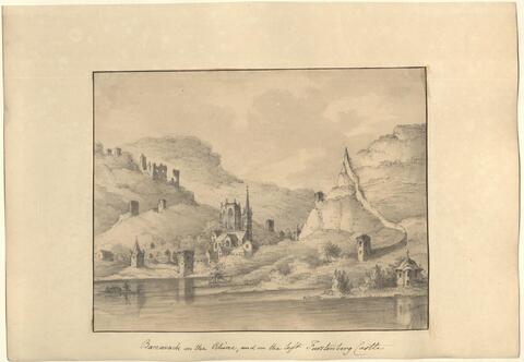 Baccarack on the Rhine, and on the left Furstenberg Castle.jpg